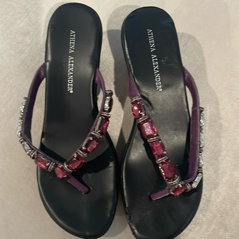 Athena Alexander purple gem sandals 7